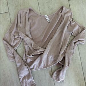 ALO Yoga | Tops | Alo Wrap Top In Soft Pink | Poshmark